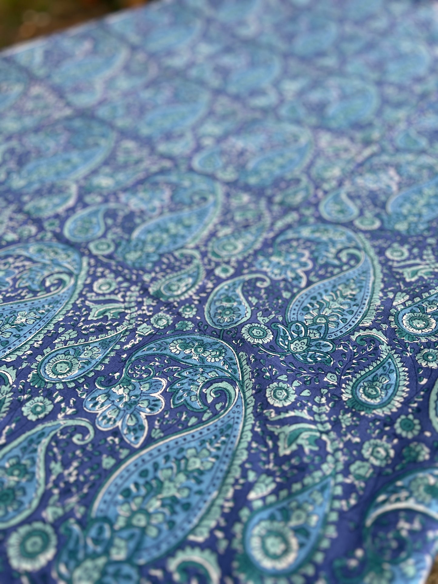 Blue and Green Paisley Table cloth