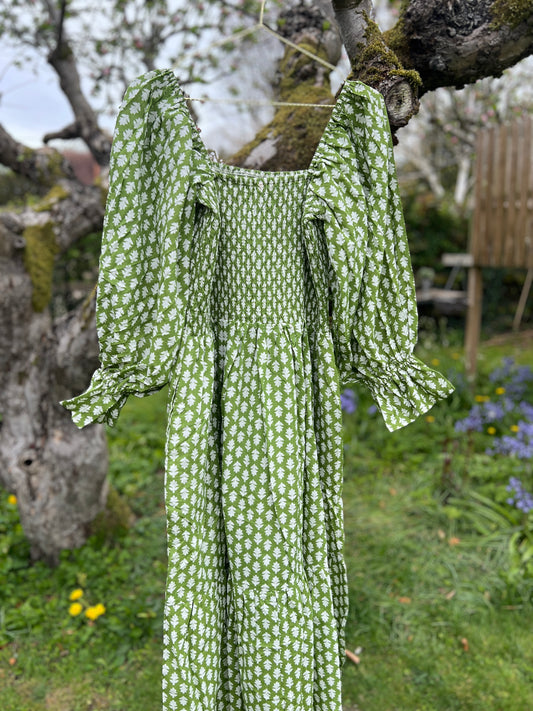 Avni Green blockprint Summer Dress