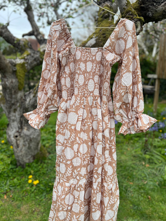 Priya Caramel Summer Dress