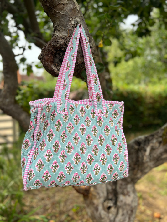 French Blue and Pink Mini Tote