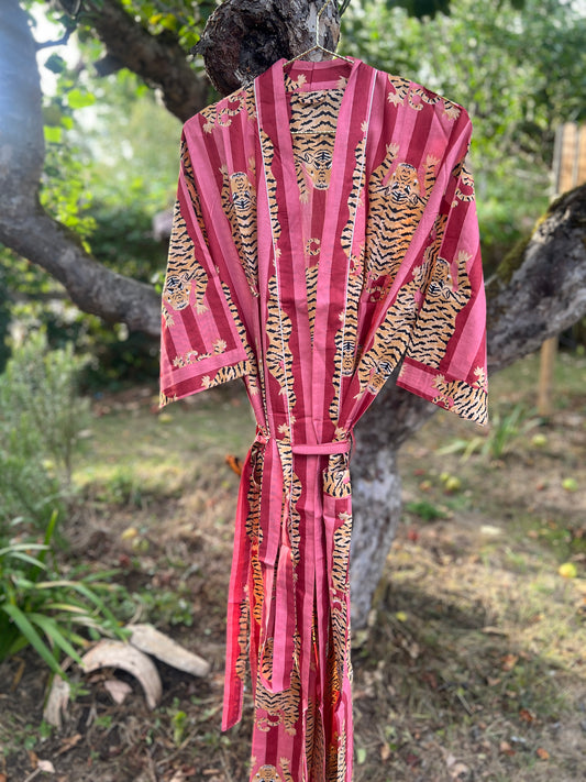 Red Tiger Cotton Gown