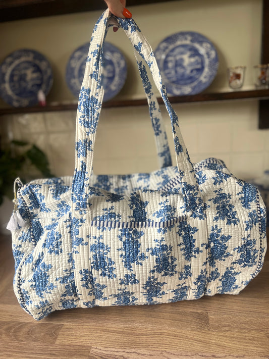 Blue Floral Weekend Bag