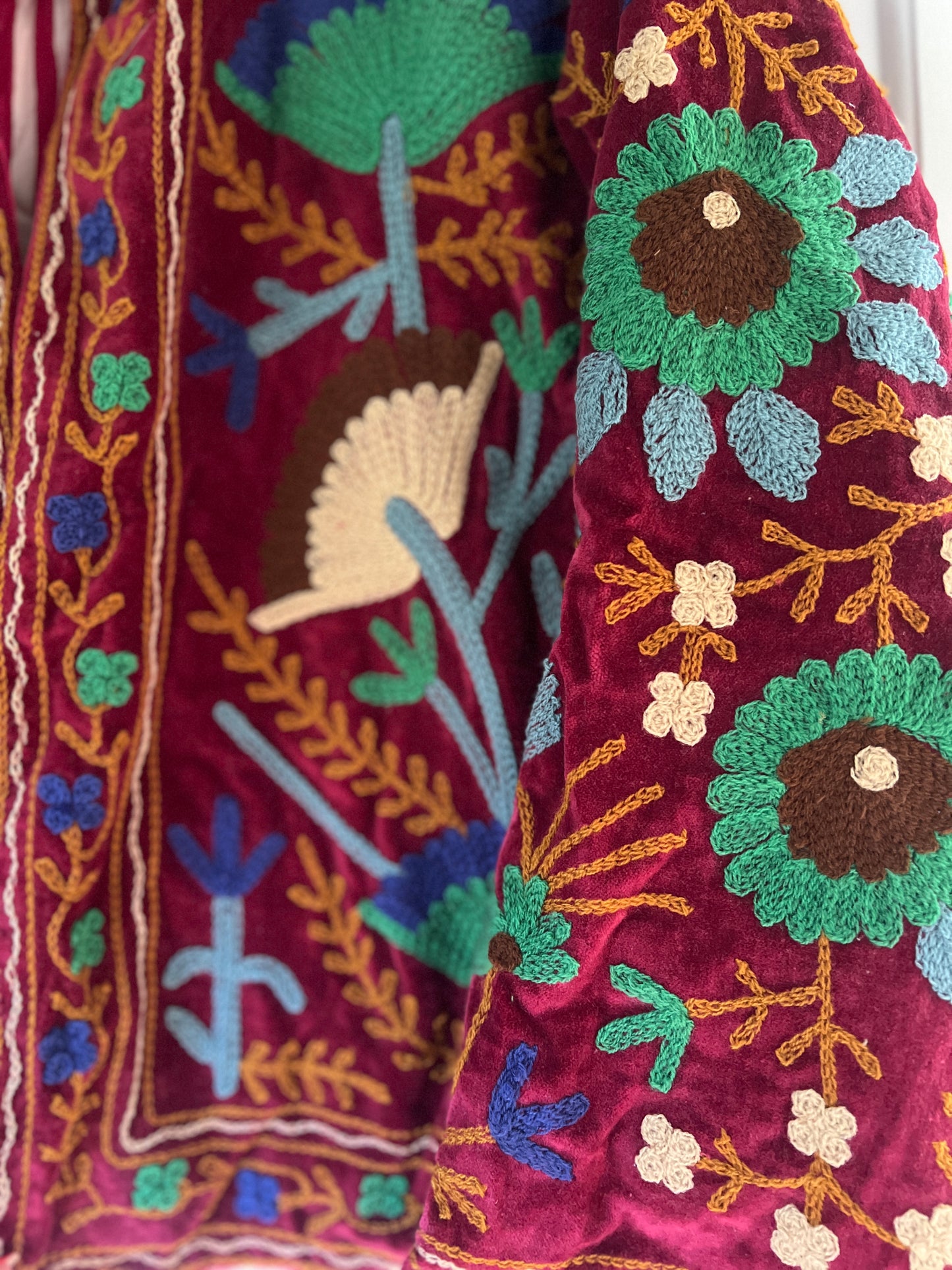 Burnt Amber Velvet Suzani Jacket