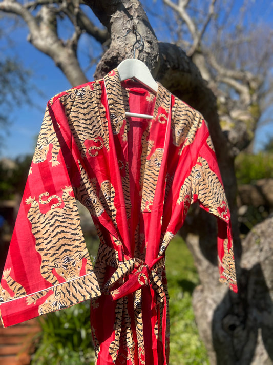 Red Tiger Stripe Gown