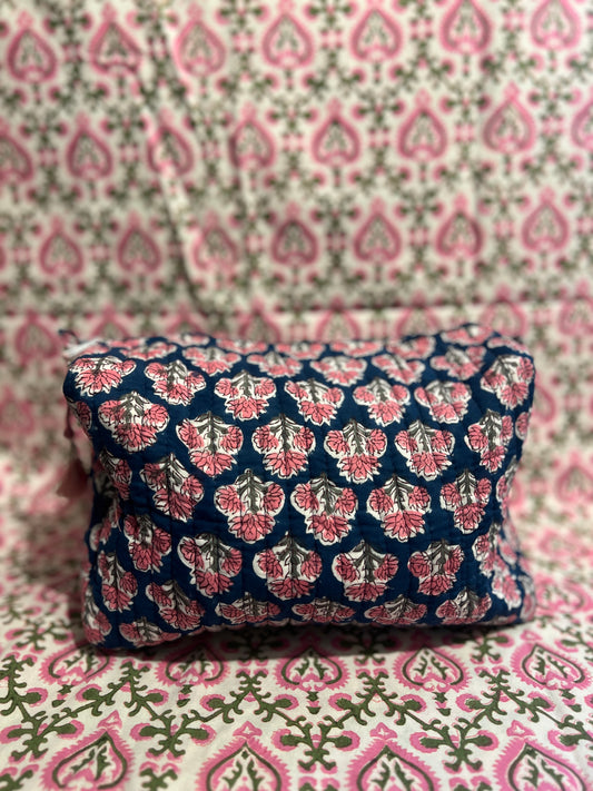 Navy Floral Wash-bag