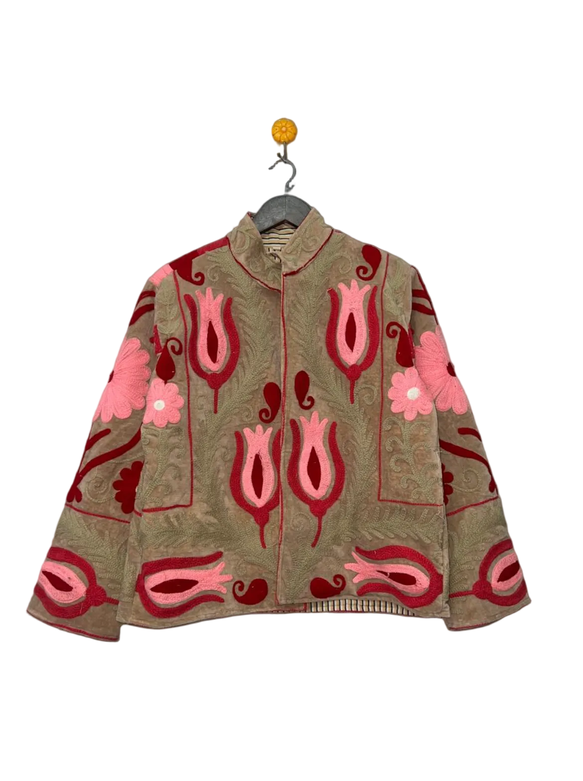 Suzani Velvet Jacket - Pink Biscuit