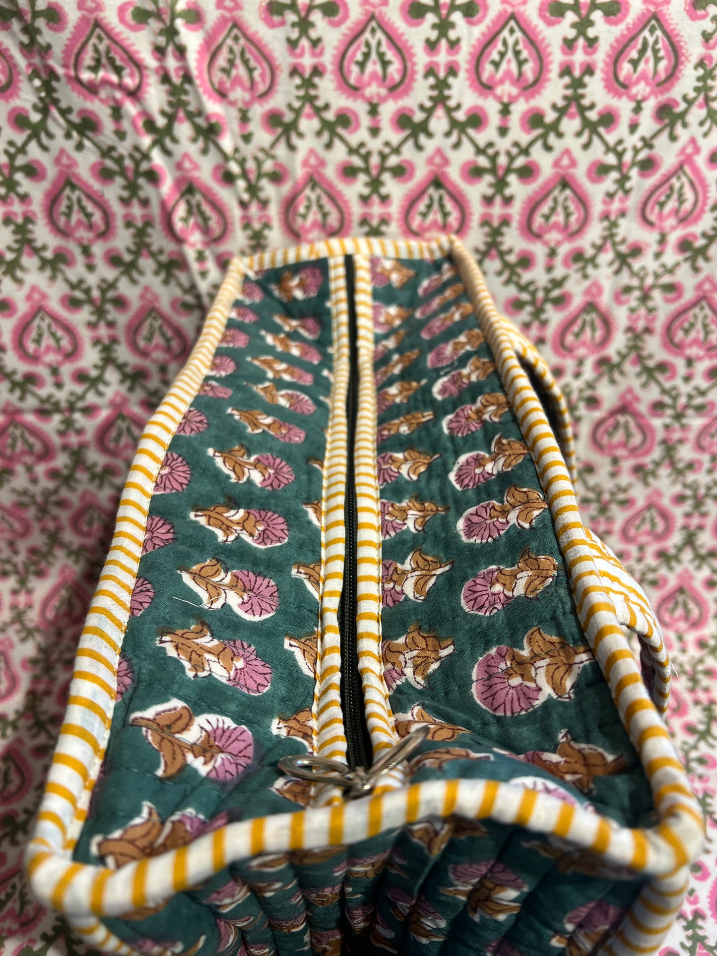 Dark Green & Purple Mini Tote