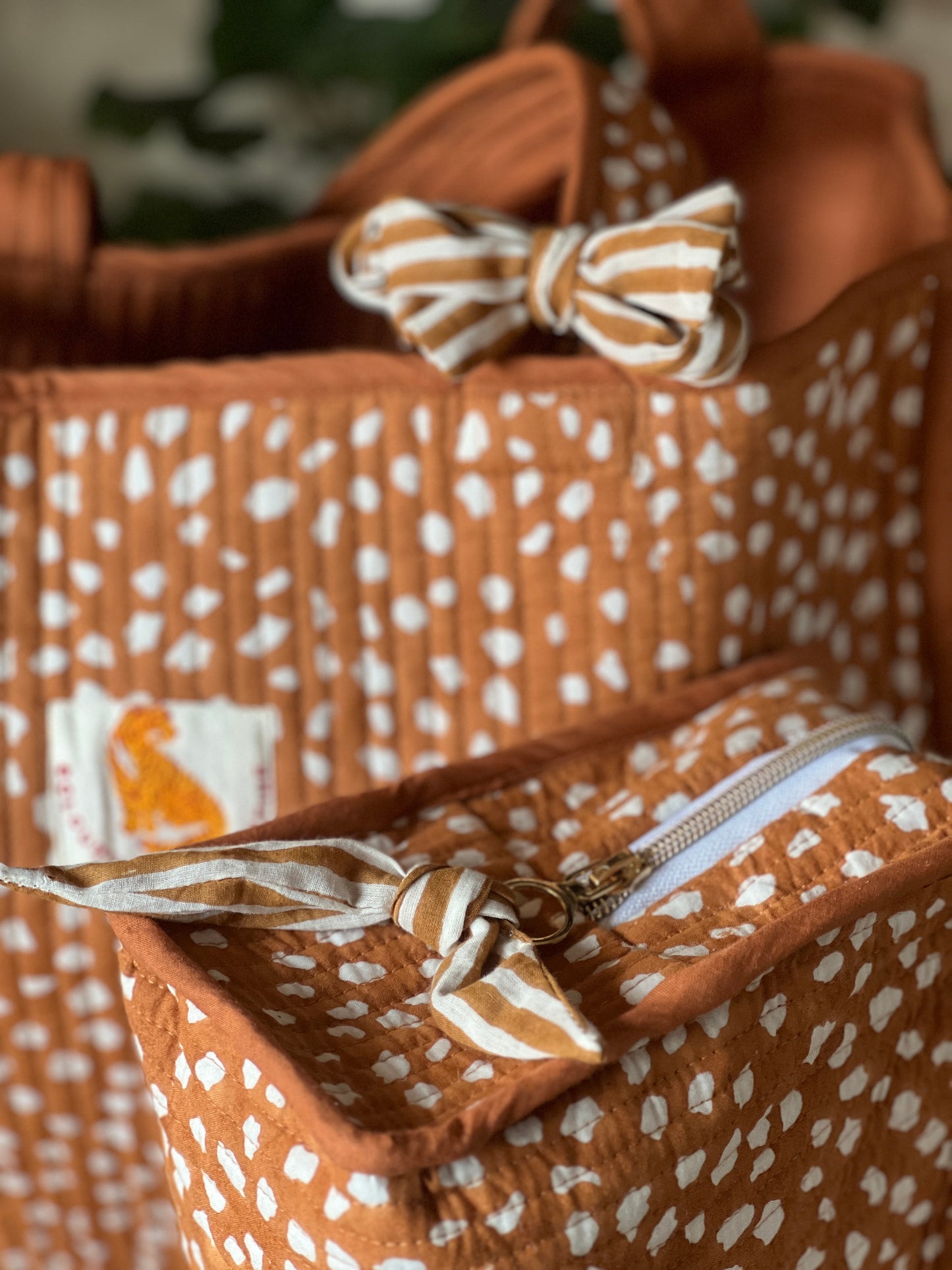Brown Bambi Print Washbag