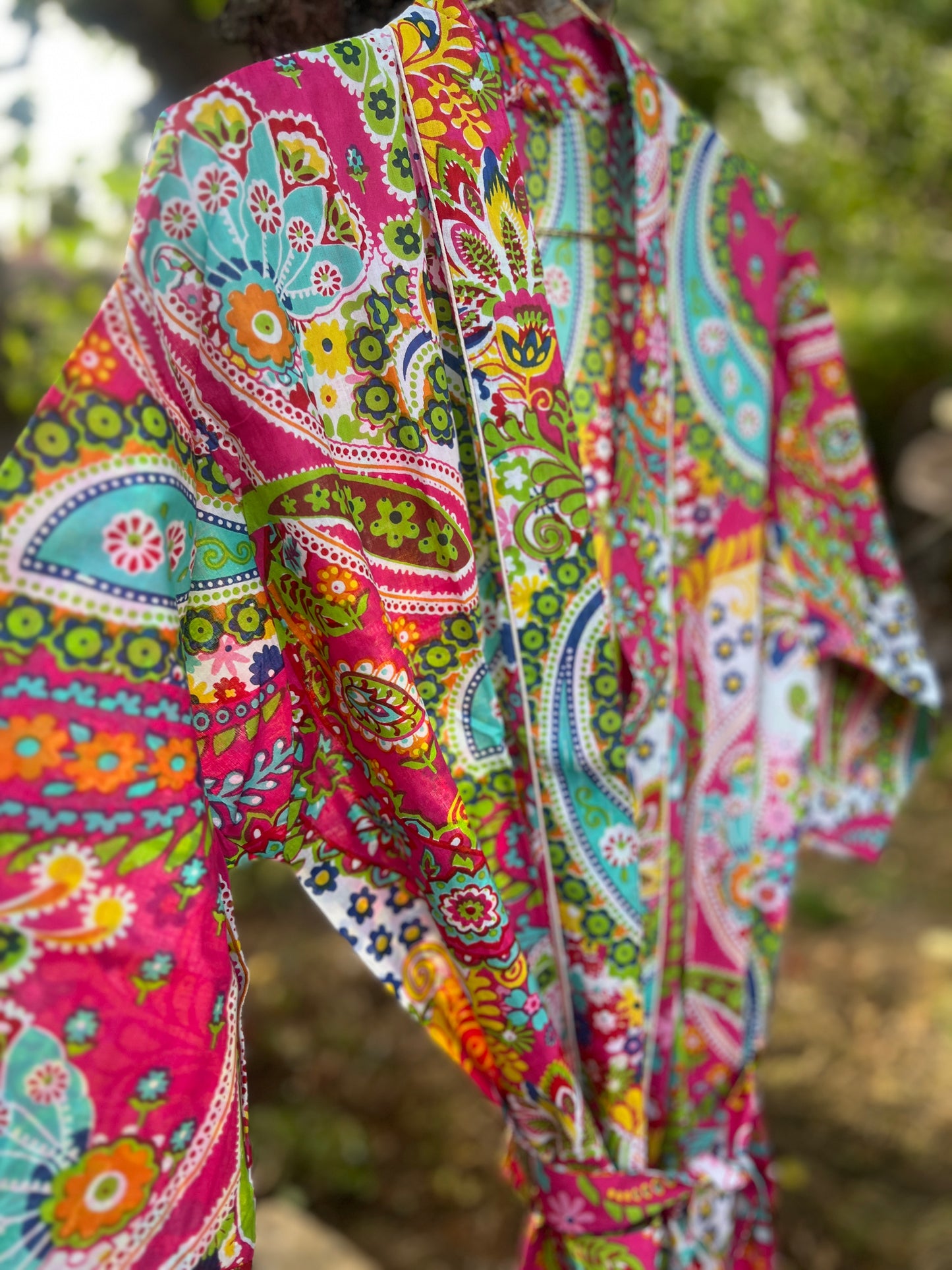 Pink Paisley Cotton Gown