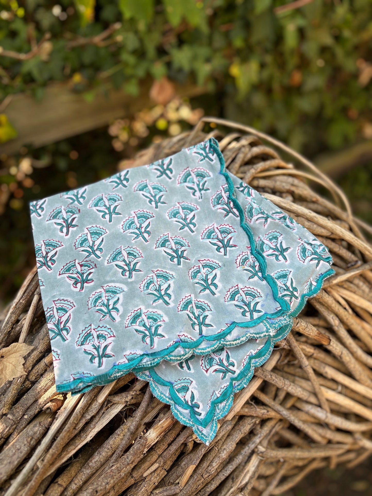 Blockprint Summer Cotton Napkins x 6