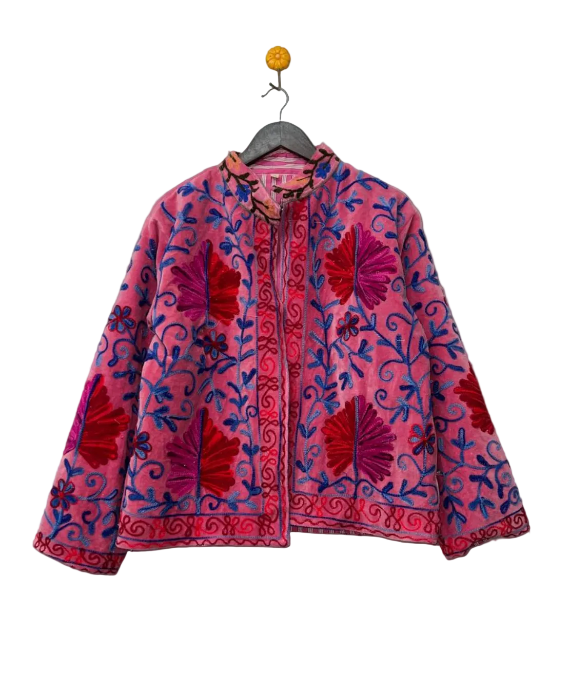 Suzani Velvet Jacket - Pink Floral