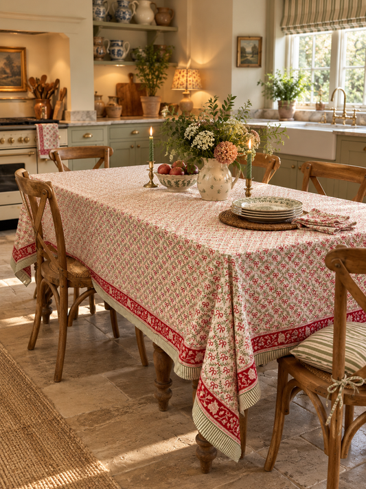 Christmas Bow Tablecloth - 8 Seater