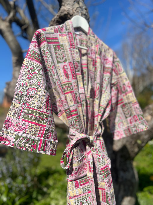 Pink Paisley Dressing Gown