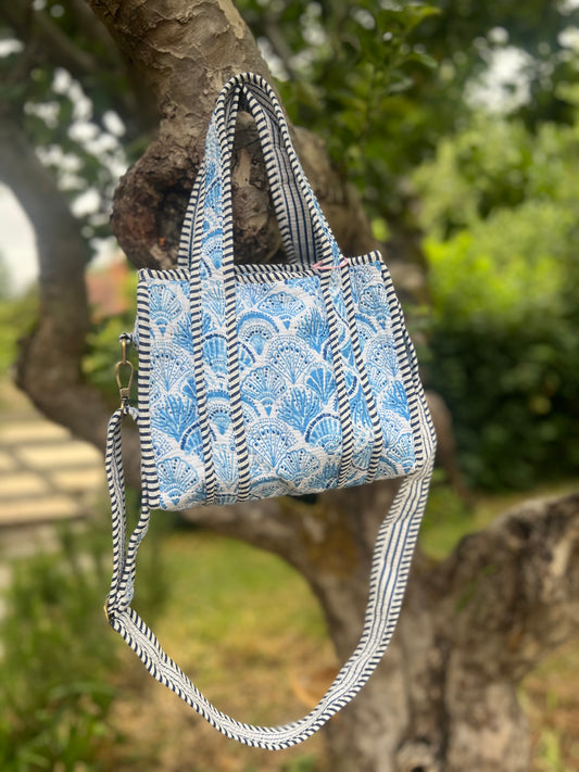 Super Mini Tote - Blue Shells