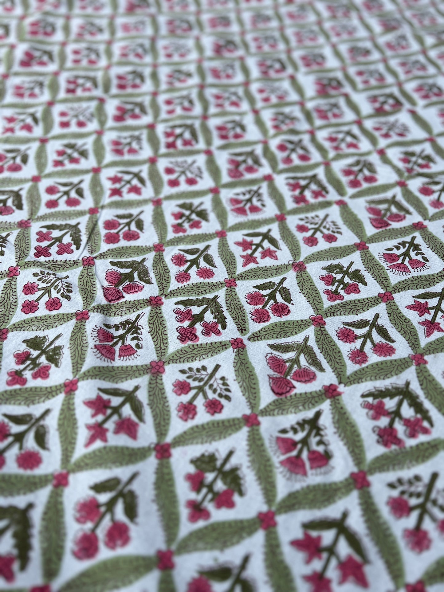 Lime Green and Pink Table Cloth