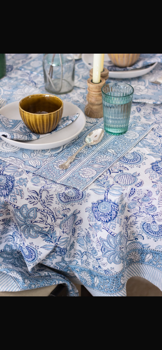 Blue Blossom Table Cloth