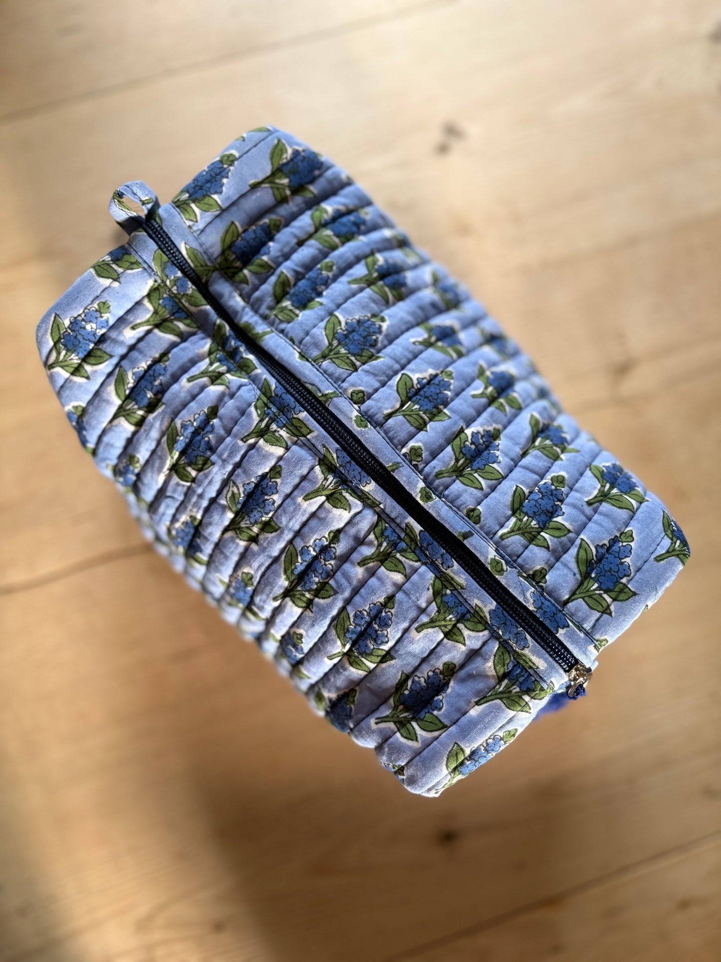 Bluebell Blockprint Travel Washbag