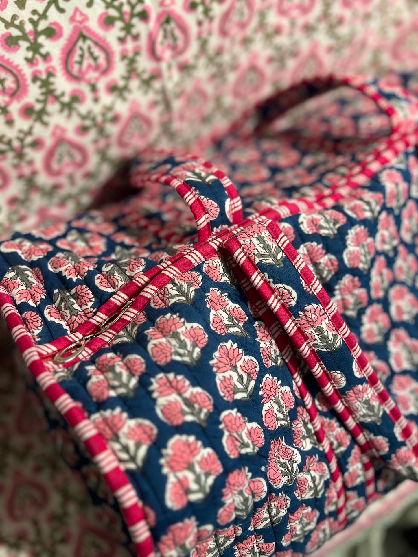 Navy Floral Weekend Bag