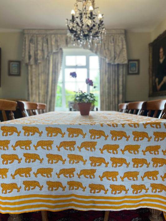 Turmeric Tiger Table Cloths