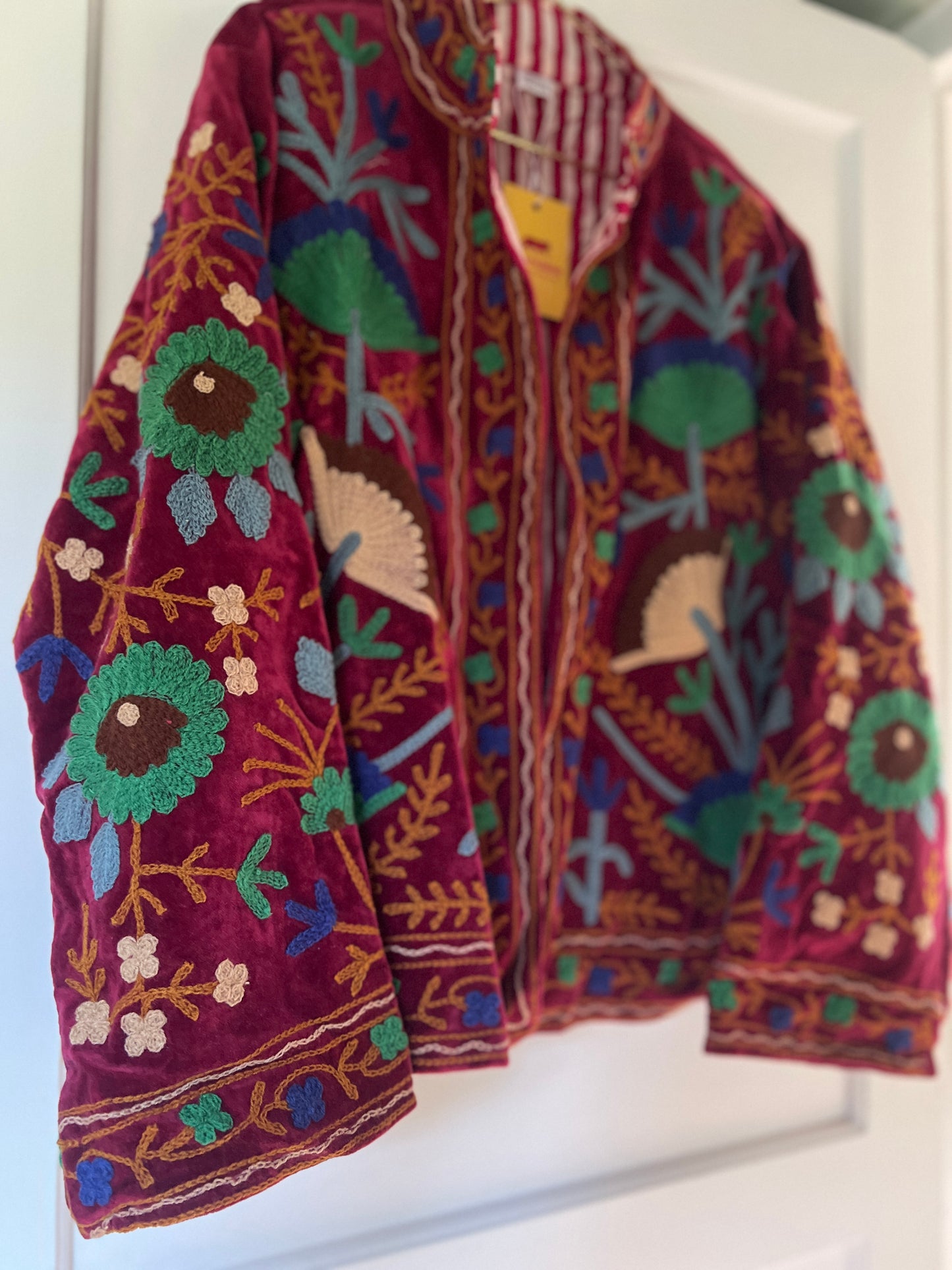 Burnt Amber Velvet Suzani Jacket