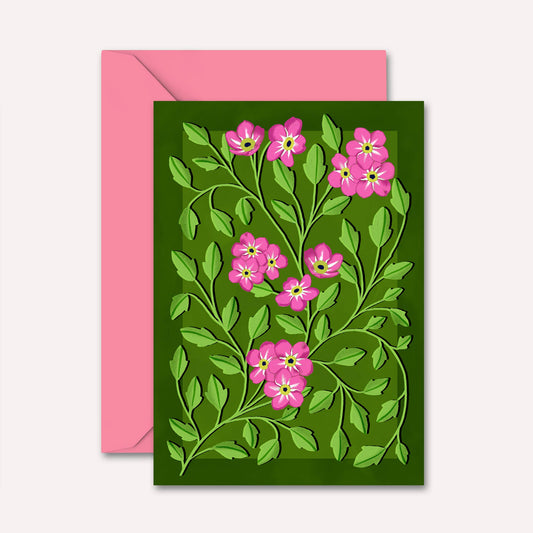 Botanical Pink and Green Card  | Just Because, Any Occasion