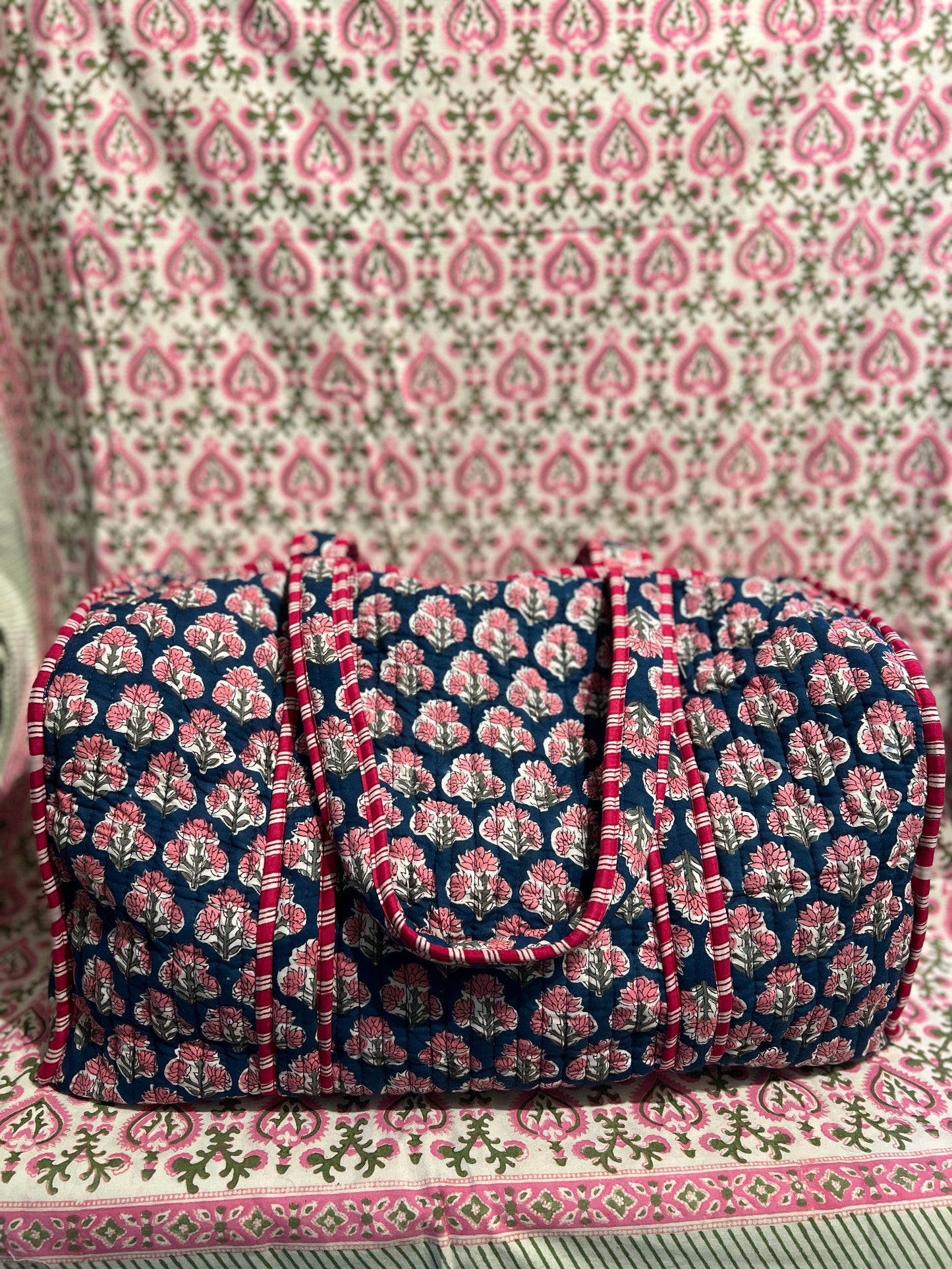 Navy Floral Weekend Bag