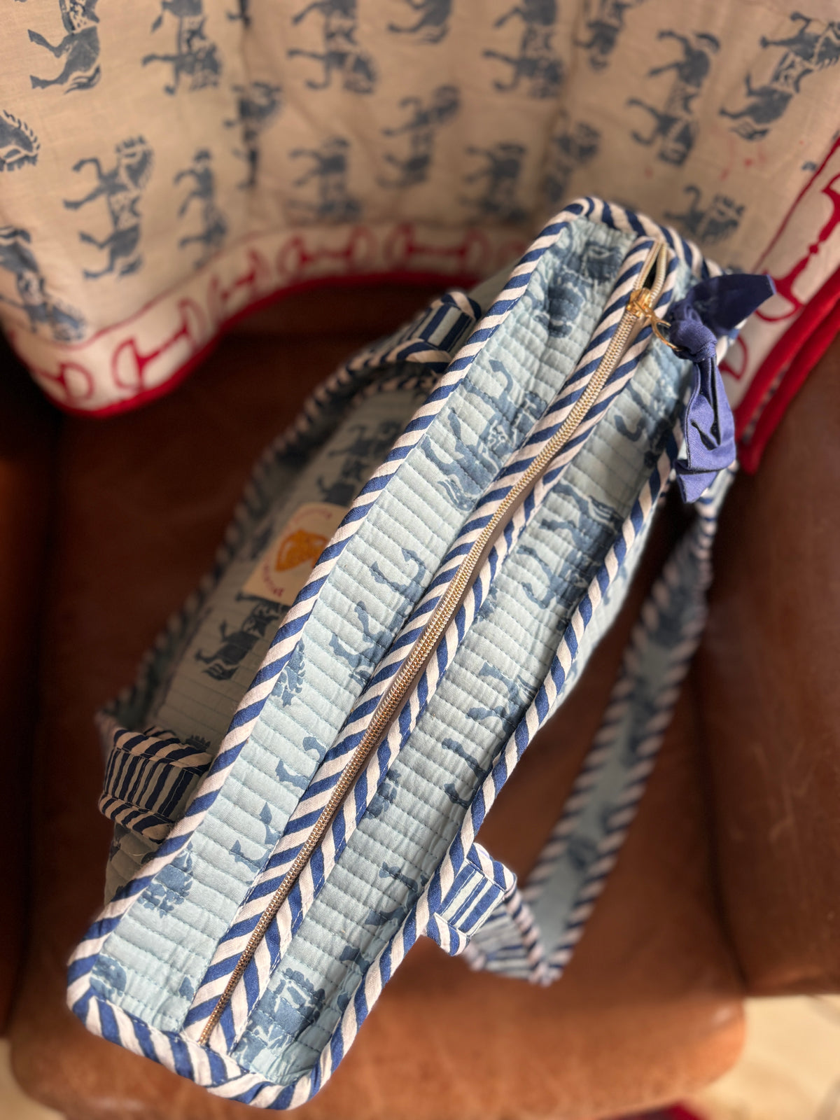 Atlas Blue Midi Tote Bag