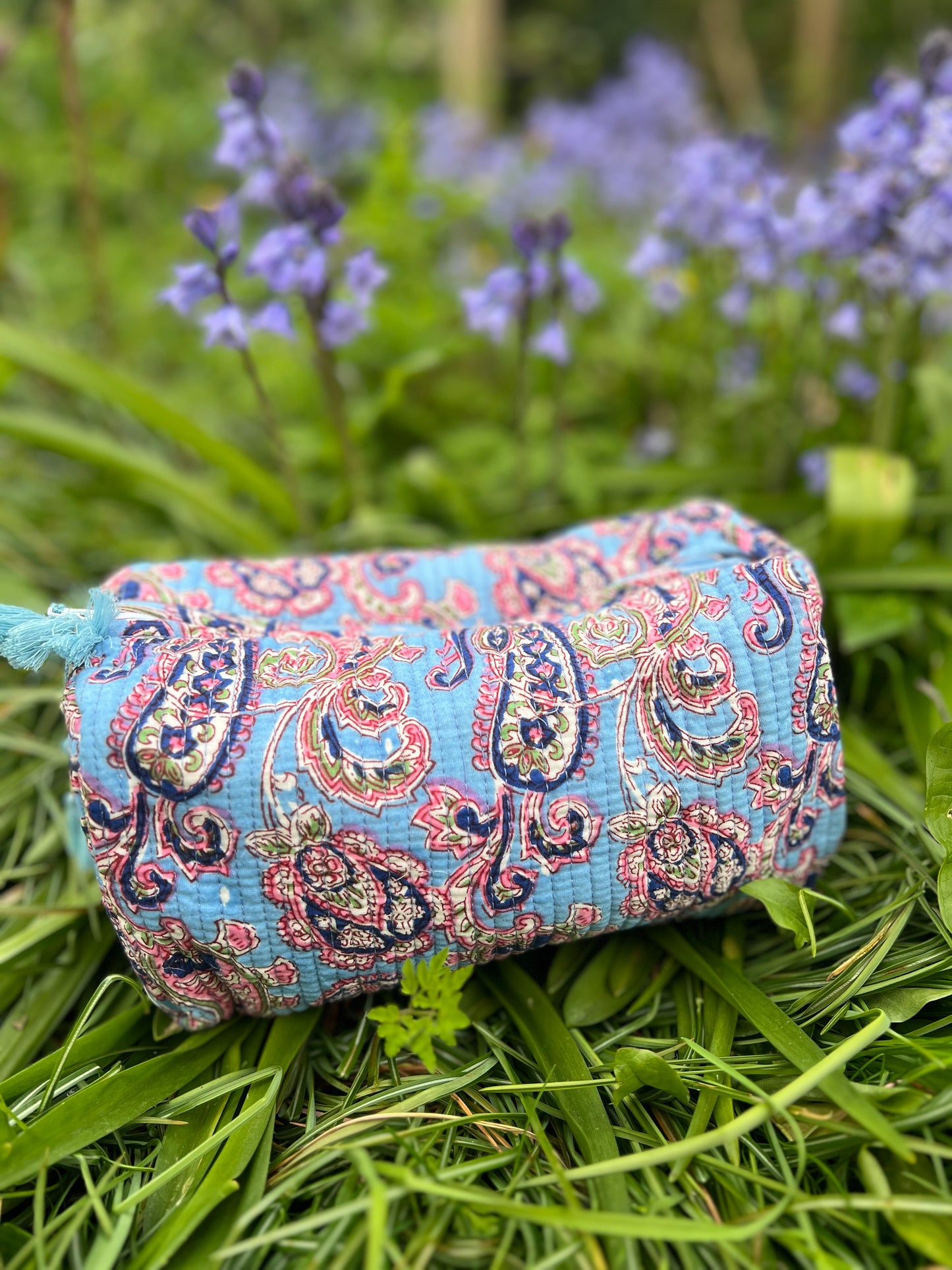 Blue Paisley Blockprint Washbag