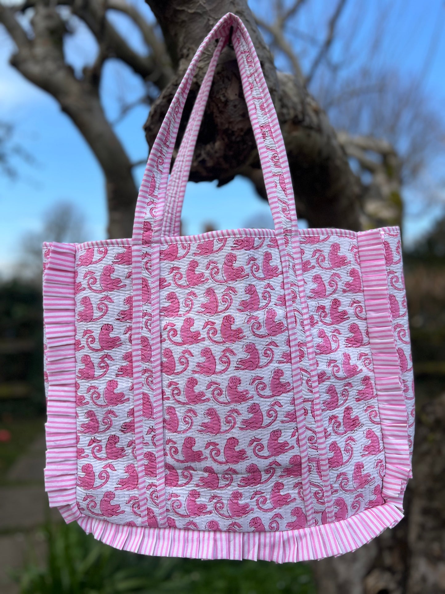 Pink Monkey Tote Bag
