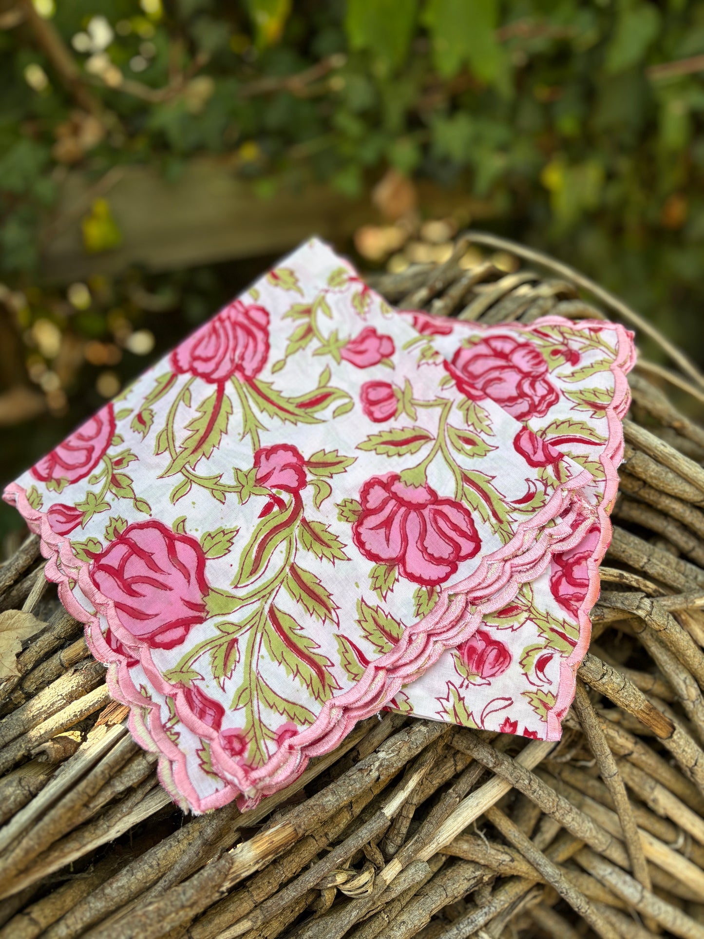 Blockprint Summer Cotton Napkins x 6