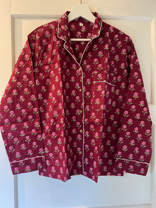 Burgundy Blooms pyjamas