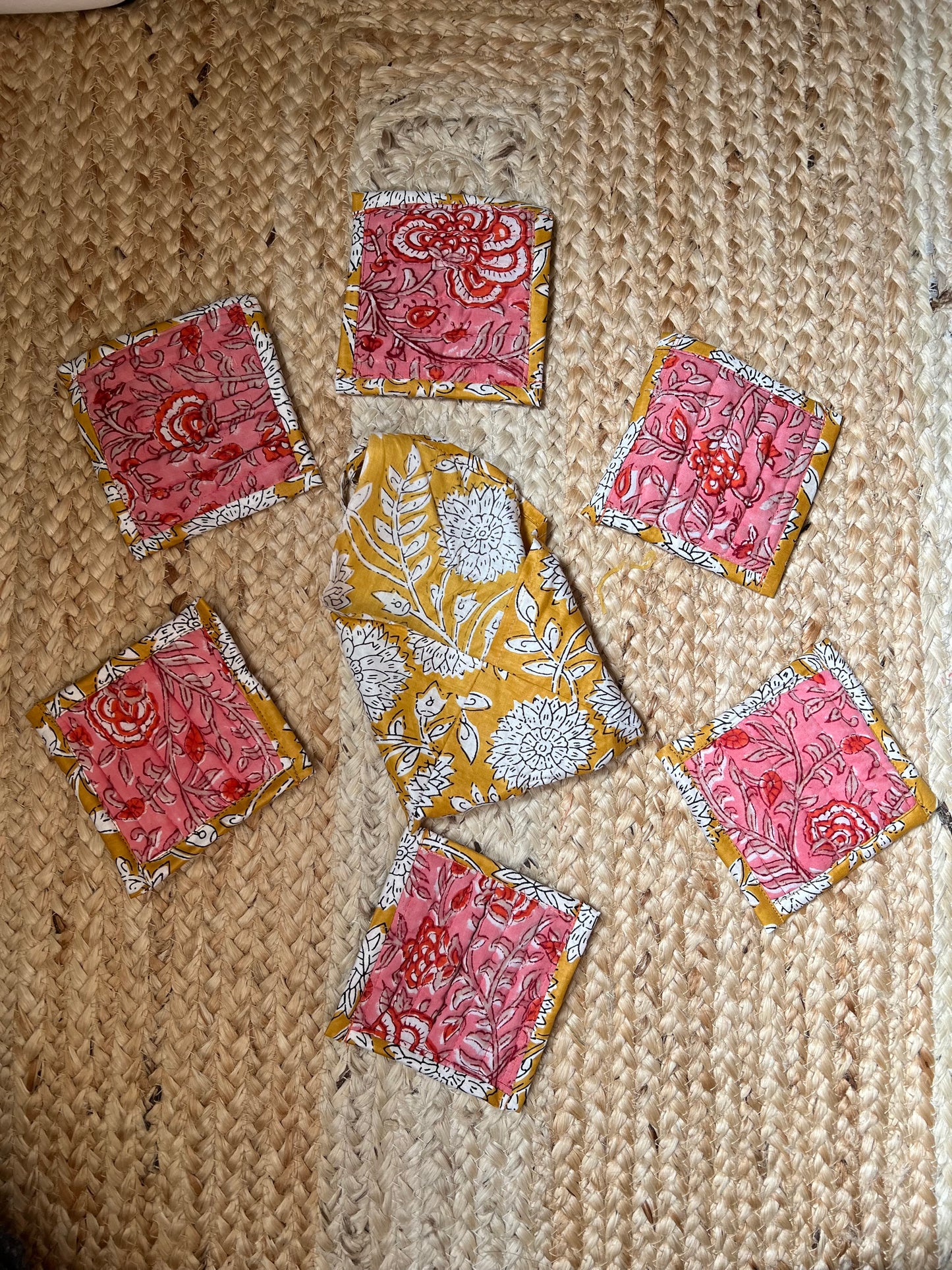 Set of 6 Blockprint Coasters