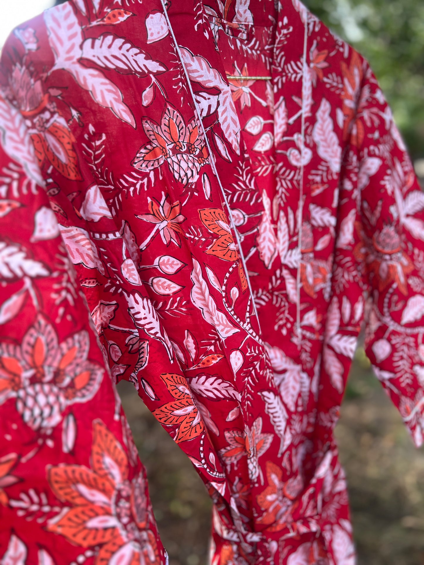 Ruby Red Jungle Cotton Gown