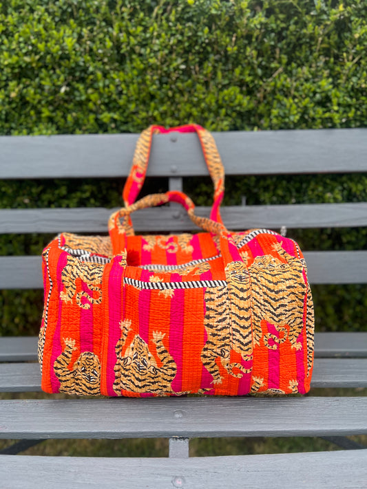 Orange Tiger Stripe Weekend Bag
