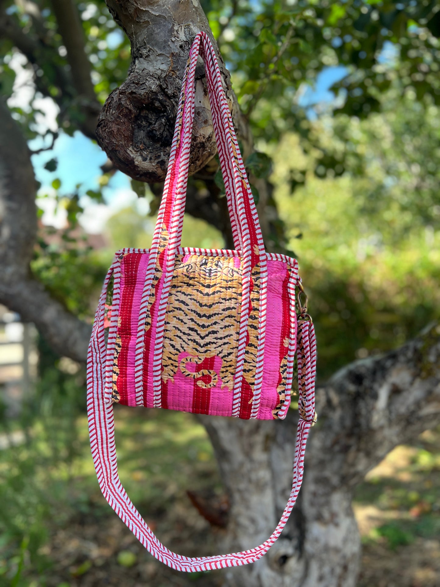 Pink Tiger Stripe Super Mini Tote