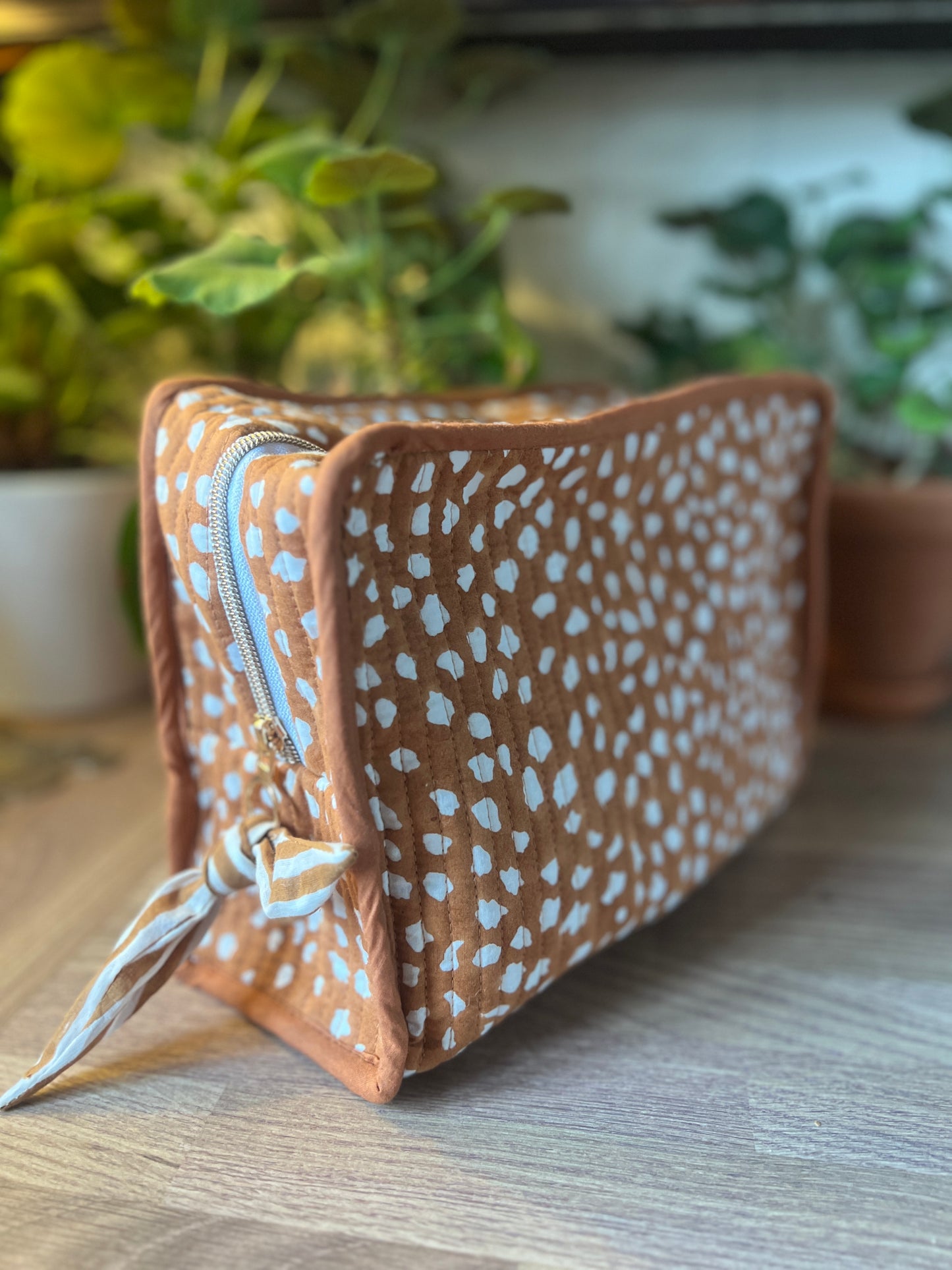 Brown Bambi Print Washbag