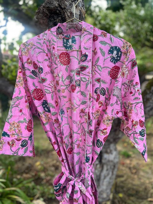Pink Weave Cotton Gown