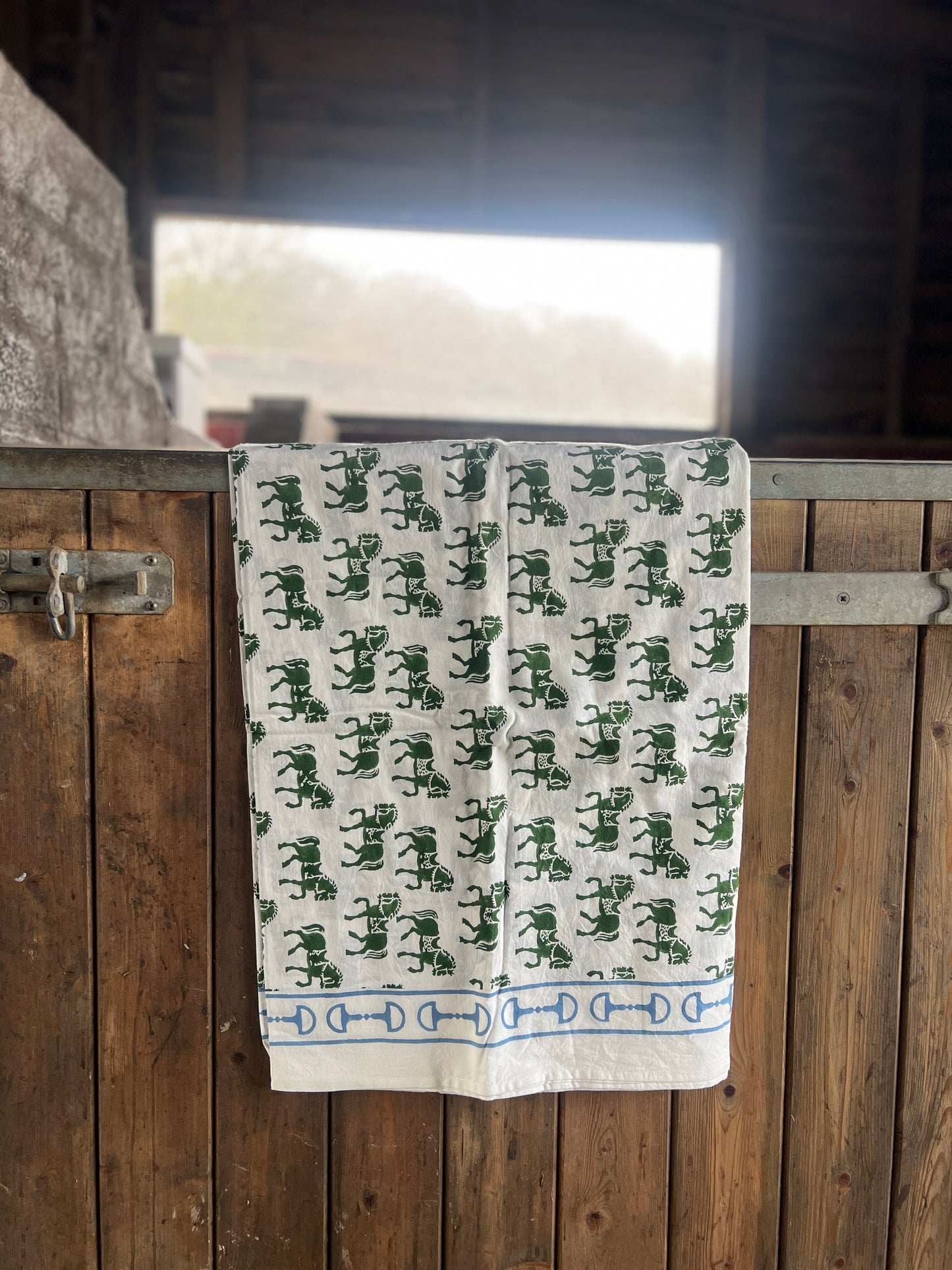 Trotting Horse Table Cloth - Emerald Green
