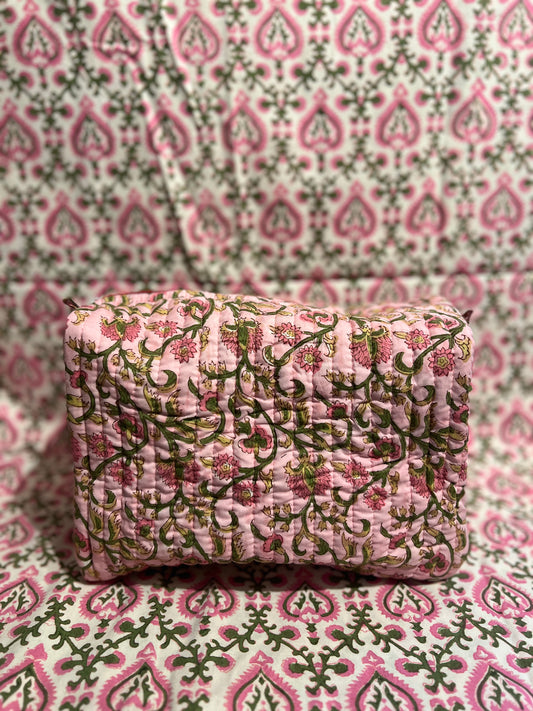 Popping Pink Floral Travel Wash-Bag