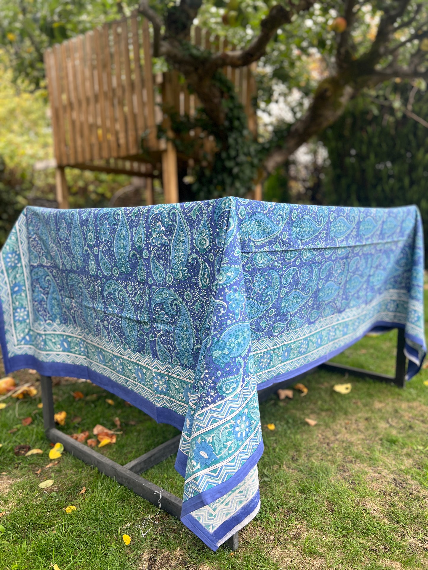 Blue and Green Paisley Table cloth