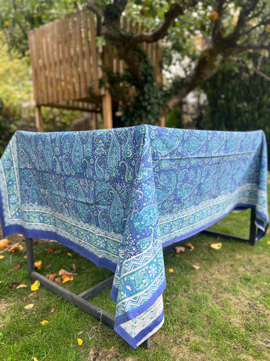 Blue and Green Paisley Table cloth