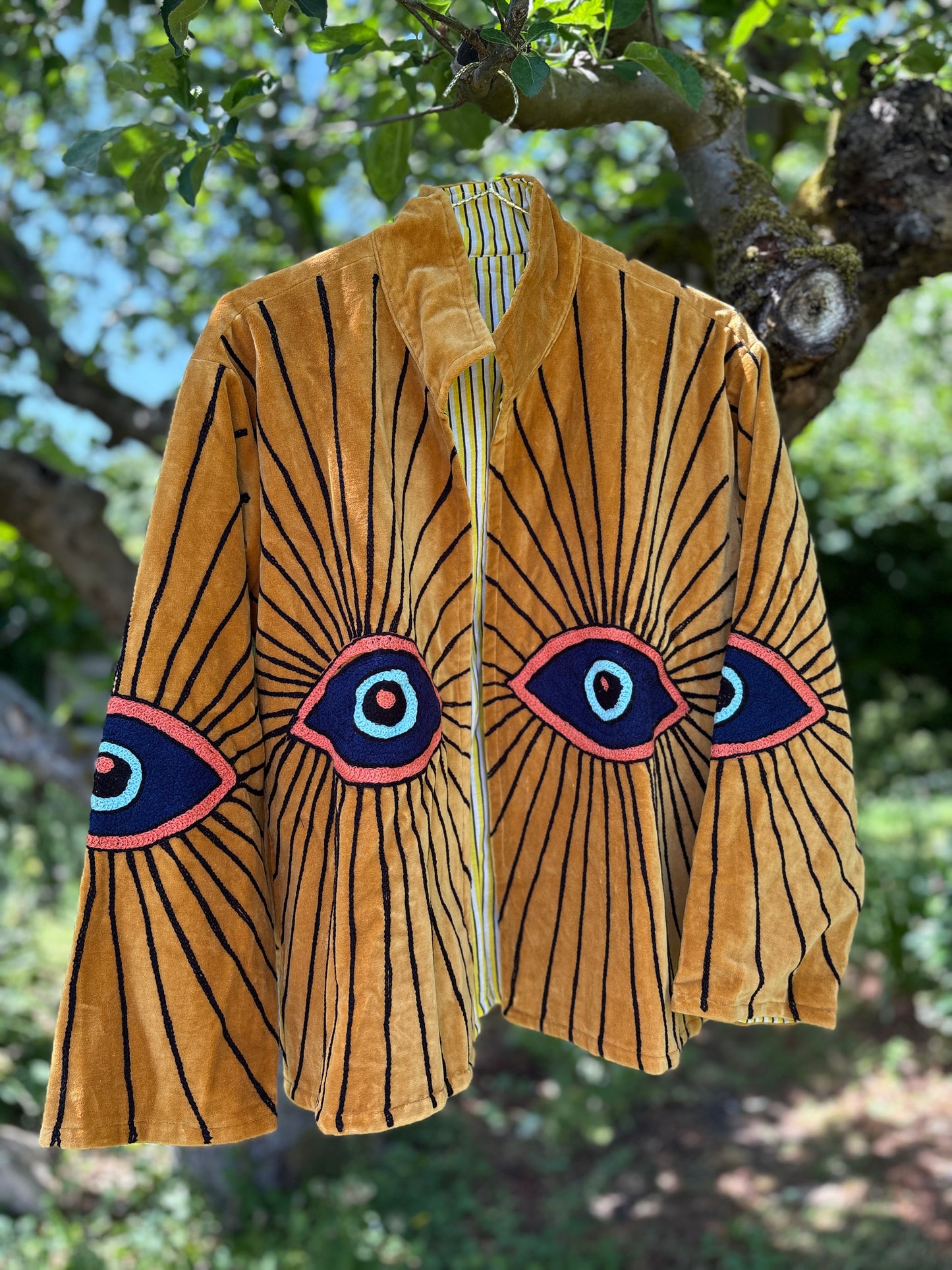 Eye Spy Mustard Velvet Suzani Jacket