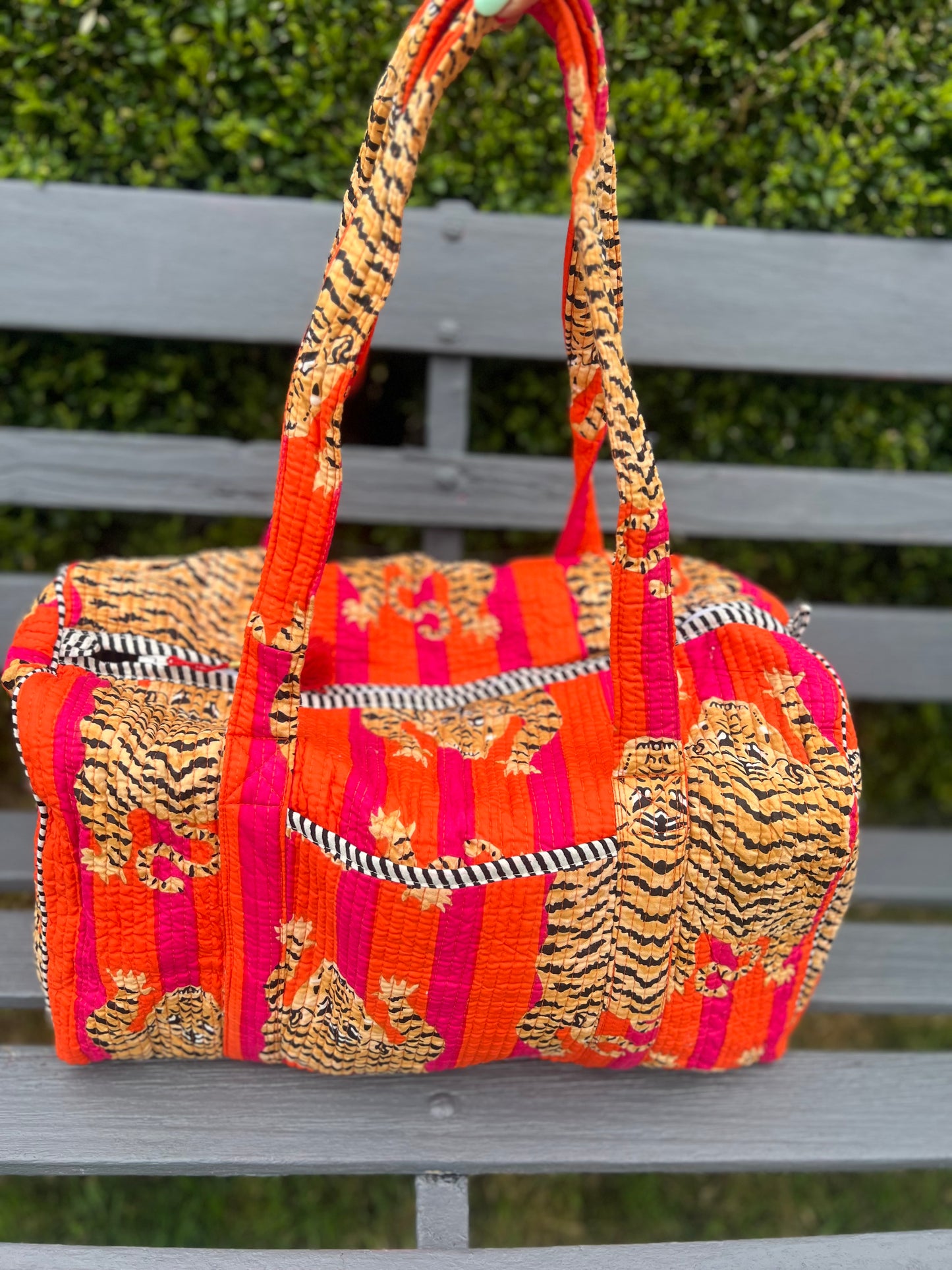 Orange Tiger Stripe Weekend Bag