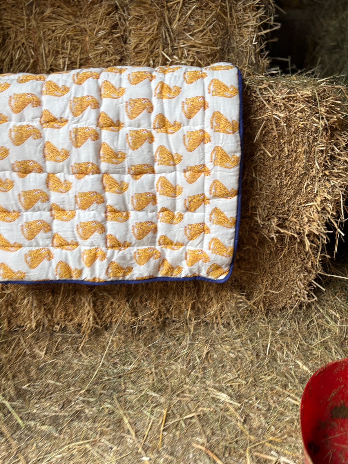 Clementine Tiger Quilted Block print Blanket