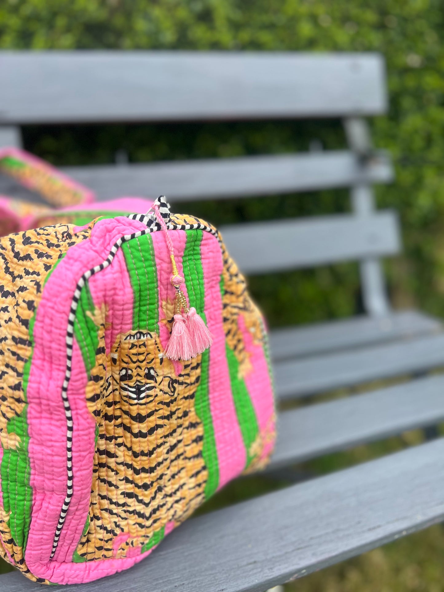 Pink & Green Tiger Stripe Weekend Bag