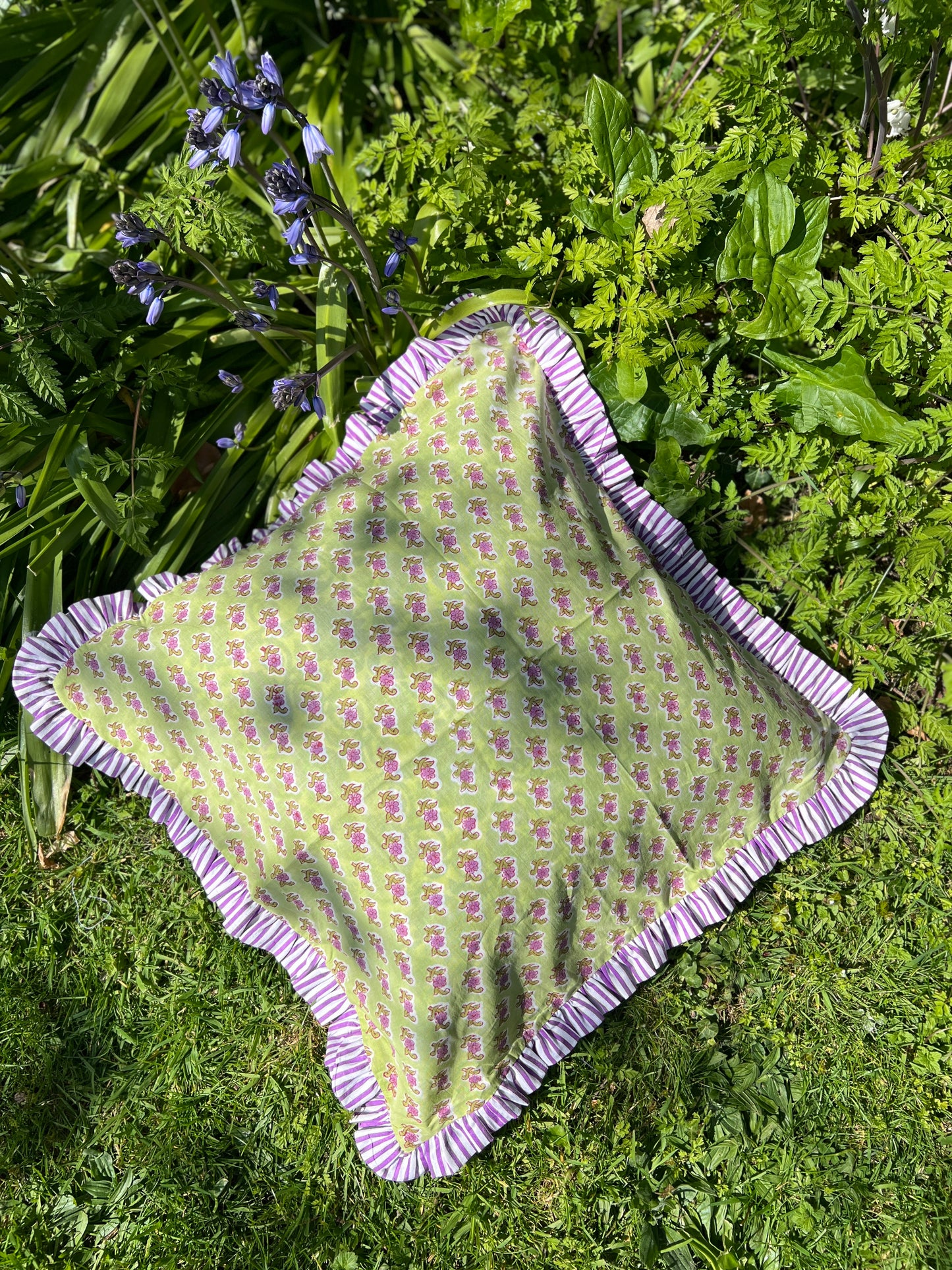 Blockprint Frilly Cushion Cover