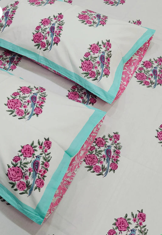 Birds of Paradise King size fitted bedsheet and pillowcases
