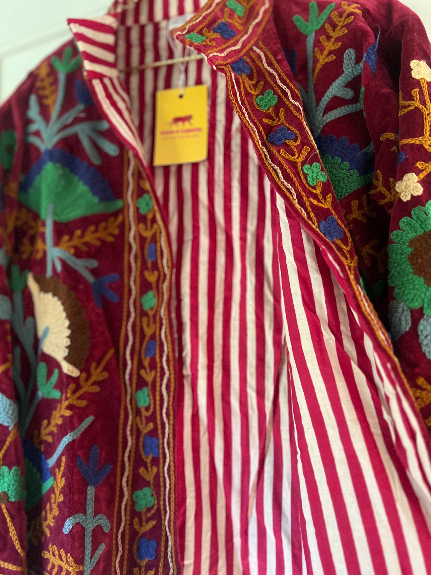 Burnt Amber Velvet Suzani Jacket