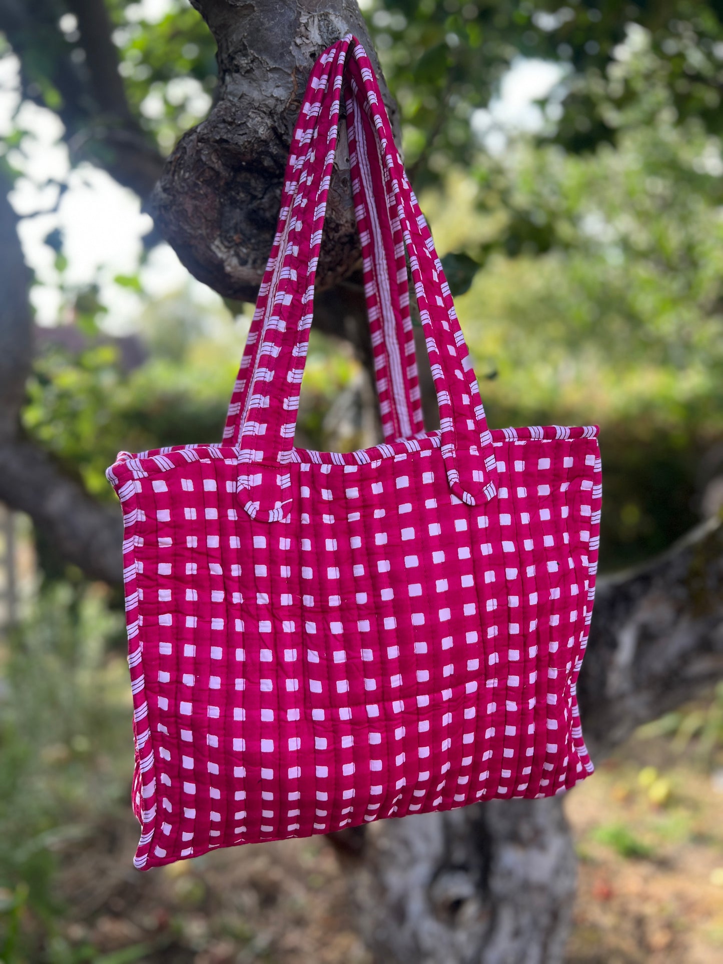 Pink Gingham Mini Tote
