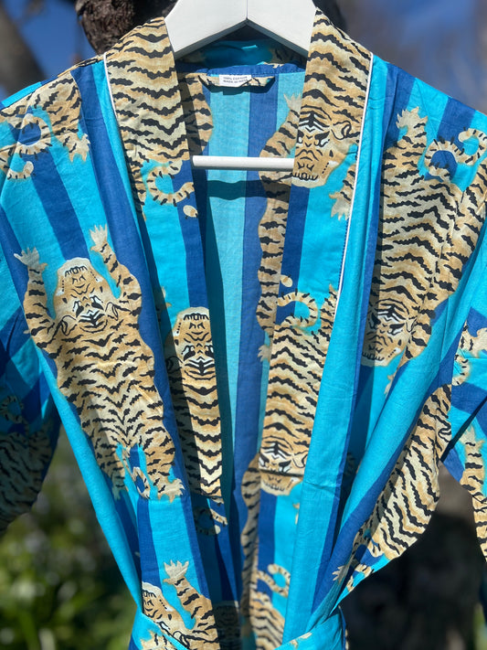 Blue Tiger Stripe Gown
